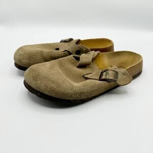Birkenstock Betula Boston Clog Brown Suede Slip On Shoe Mule Womens Size 36
